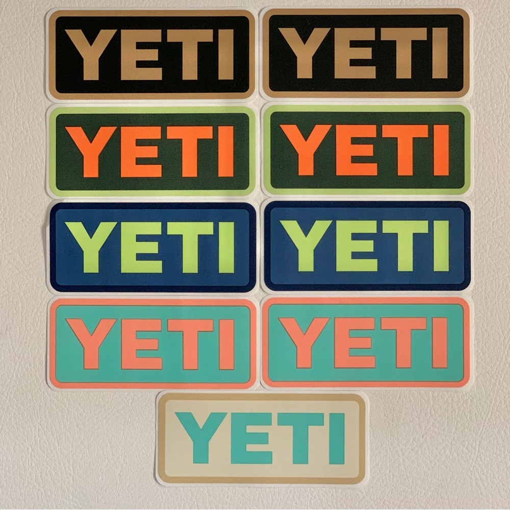 YETI Stickers ~ 9 Colorful Variety Pack
